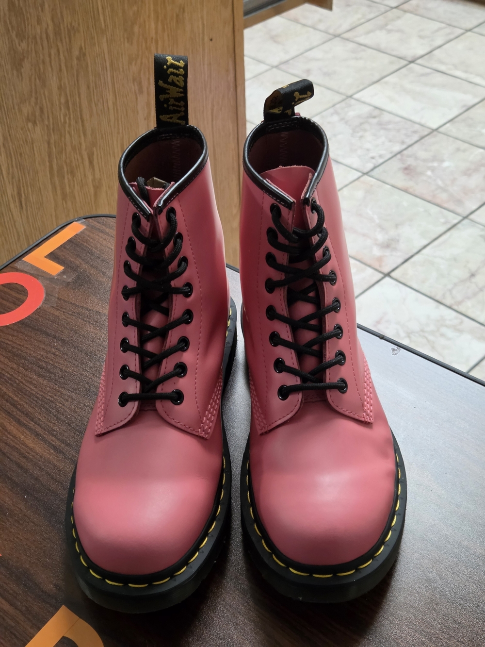 Dr. Martens Pink Leather 1460 Lace-Up Boot